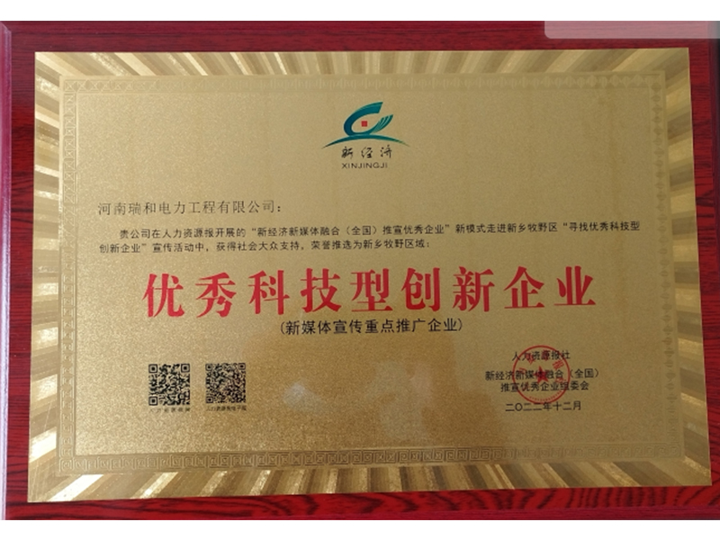 瑞和電力再獲榮譽，助力新鄉(xiāng)地區(qū)**科技型創(chuàng)新企業(yè)發(fā)展
